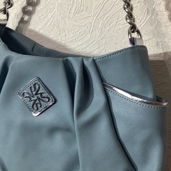 Simply Vera VERA WANG - shoulder bag - baby blue gray - silver chain strap - Picture 2 of 5